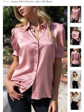 Ravella Juliet Peony Pink Silk Blouse